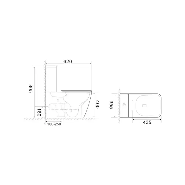 Mixxus QUADRO-0404-T1 Унітаз-компакт, білий (MI6688)
