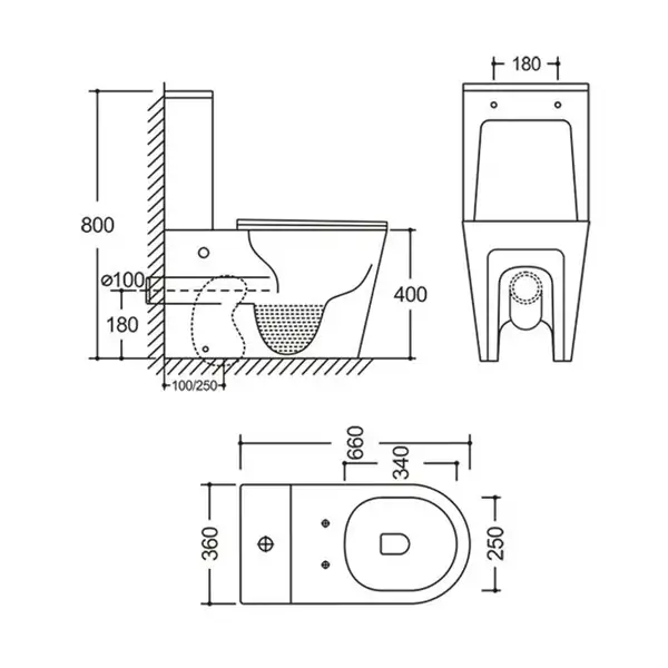 Mixxus BEVEL-0404-T3 Унітаз-компакт, білий (MI6726)