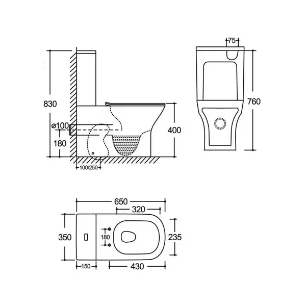 Унітаз-компакт Mixxus STYLE-0404-T3 650x350x830mm система змиву TORNADO 3.0 (MI7036)