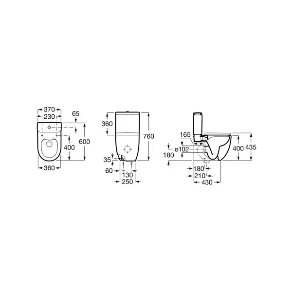 Roca Meridian-N Compacto Rimless Унітаз, білий (A34224L000) Roca Meridian-N Compacto Rimless Унітаз, білий (A34224L000)