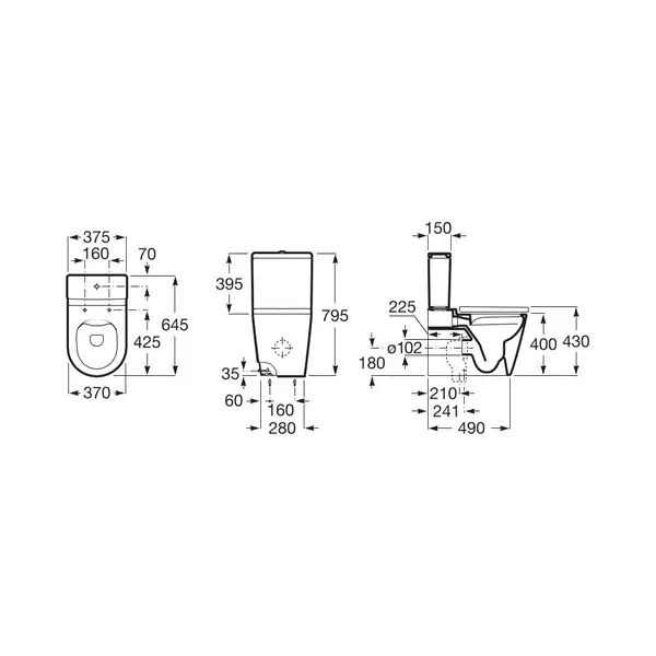 Унітаз підлоговий Roca Inspira Round Rimless (A342526000)