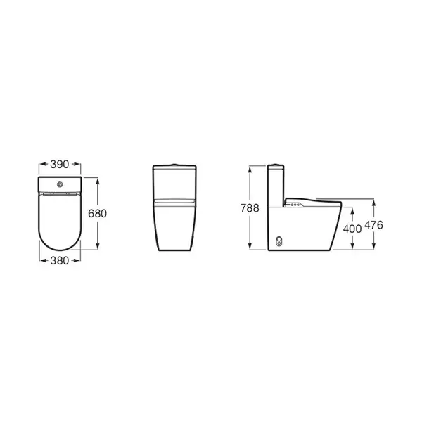 Унітаз-компакт Roca Inspira In-Wash Rimless (A803061001)