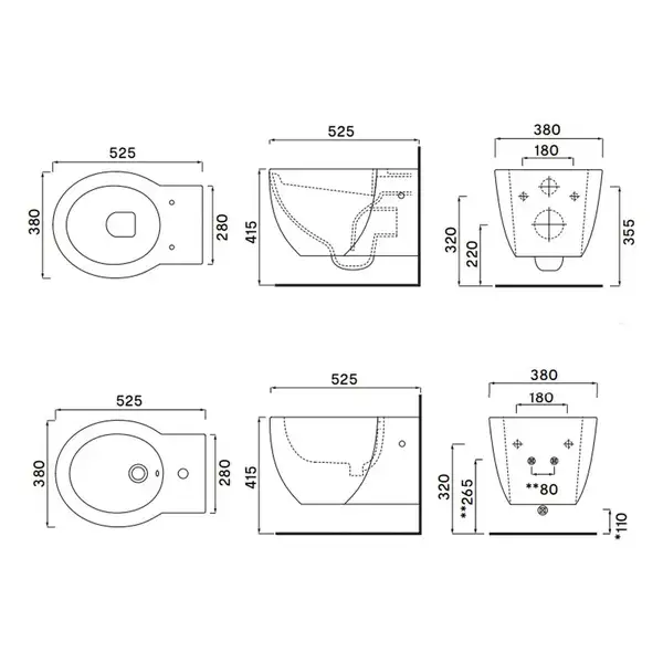EASVSE унітаз підвісний Easy EVO , Cielo (EASVSE)