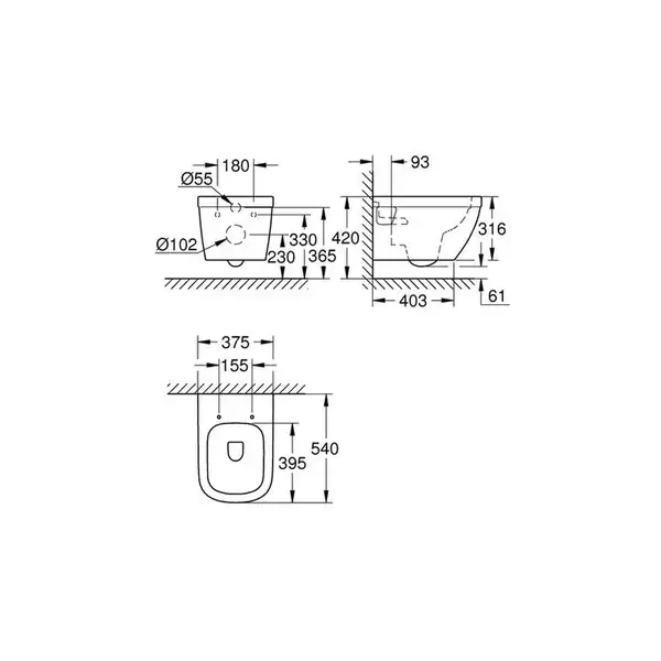 3953800L Унітаз підвісний GROHE Euro Ceramic + кришка в/п GROHE НІМЕЧЧИНА (3953800L (39538000+39330001)) 3953800L Унітаз підвісний GROHE Euro Ceramic + кришка в/п GROHE НІМЕЧЧИНА (3953800L (39538000+39330001))