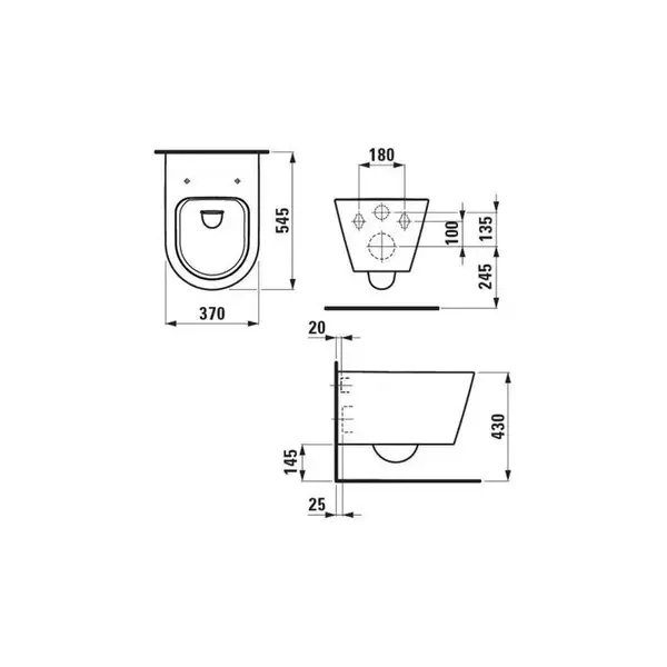 Унітаз Kartel Rimless підвісний (H8203360000001), Laufen ШВЕЙЦАРІЯ