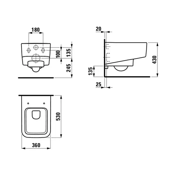 Унитаз подвесной, безободковый Rimless Laufen Pro S с сиденьем (H8209620000001+H8919600000001) фото 7 Aquada.com.ua