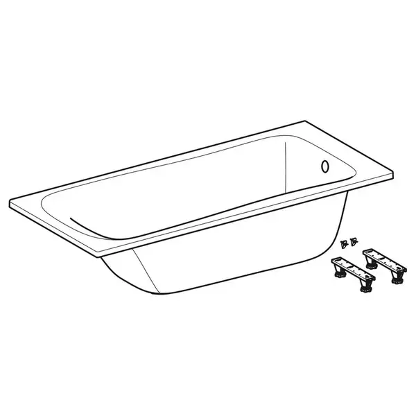 Ванна акриловая 160 х 70 х h42,8 см Geberit Selnova в комплекте с ножками 554.282.01.1