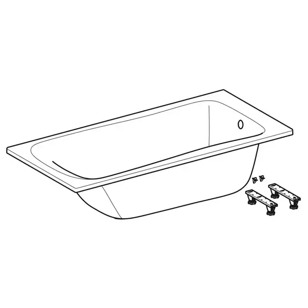 Ванна акриловая 160 х 75 х h42,8 см Geberit Selnova в комплекте с ножками 554.283.01.1
