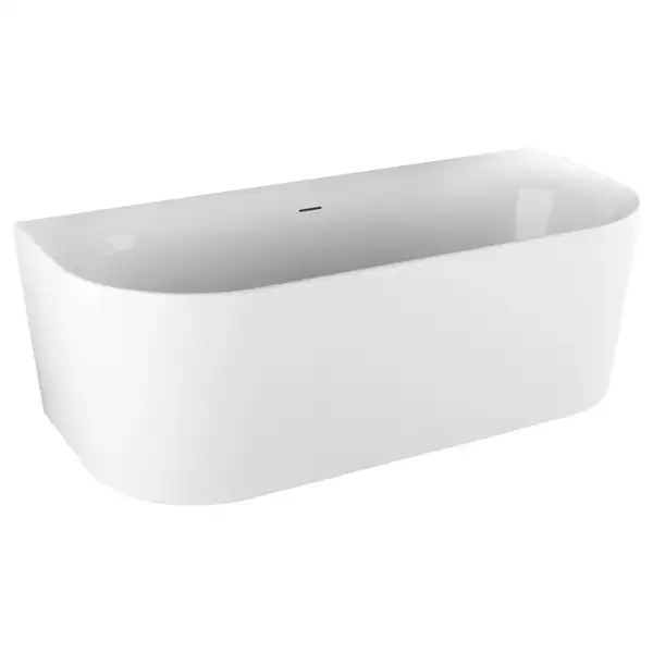 Ванна акриловая, пристенная, с установленной системой Knief Fresh Wall 180 x 80 см, со сливом-переливом (0100-231-06+0100-091-06) фото 1 Aquada.com.ua