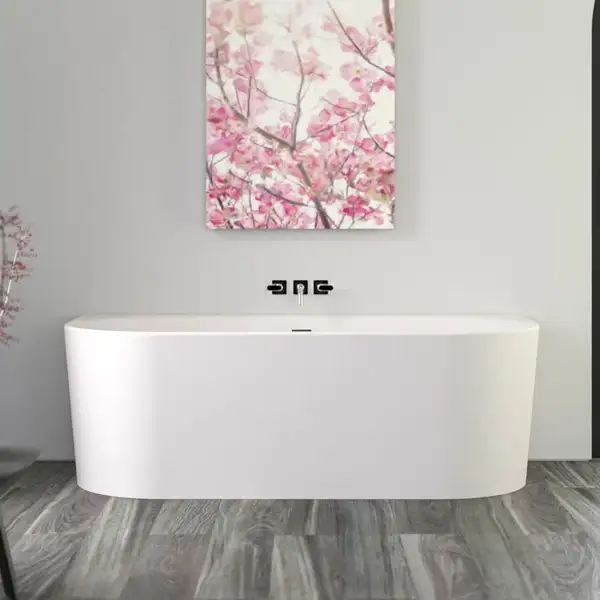 Ванна акрилова Knief Fresh Wall 180x80, Click-Clack з виливом, білий глянсовий (010023107/010009107) (010023107_010009107)
