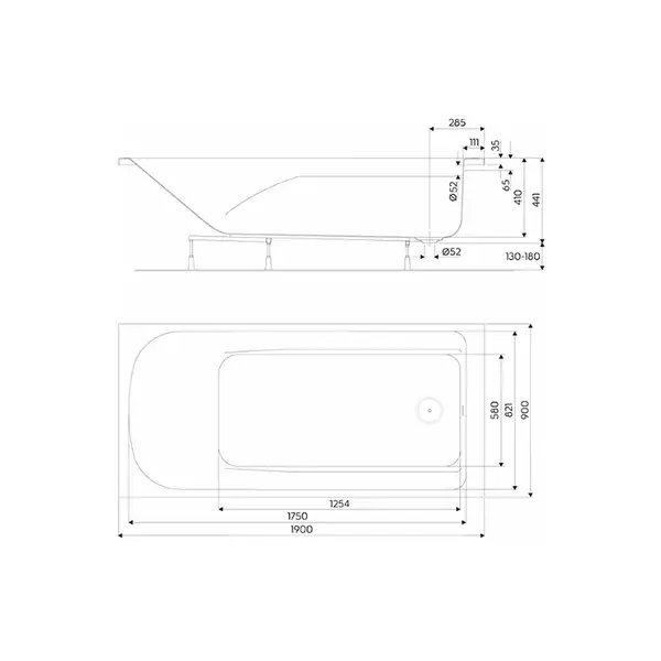Ванна COMFORT PLUS  190х90см прямокутна  KOLO ПОЛЬЩА (XWP1490000)