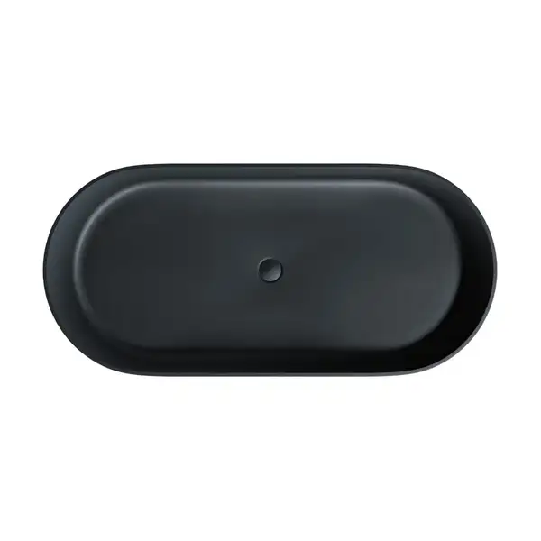 ванна кам'яна Omnires Ovo 160x75 овальна black lava (OVOWWBLV)