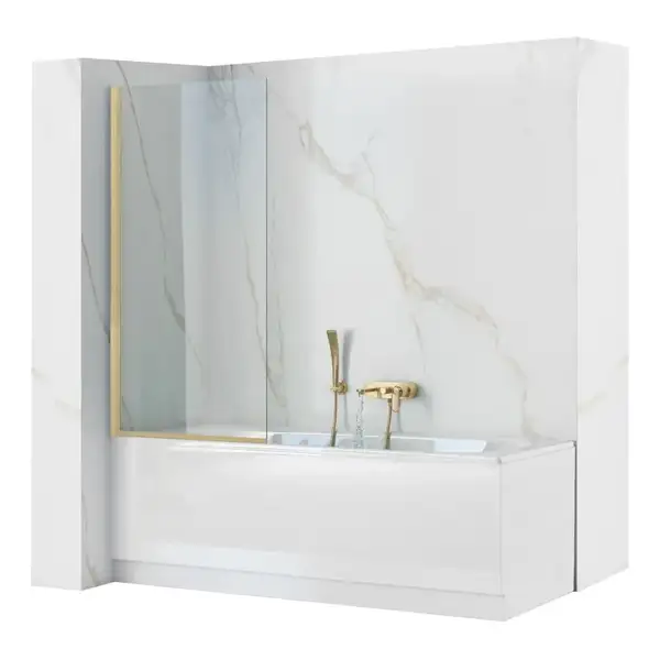 Шторка для ванны REA ELEGANT BRUSHED GOLD 70 постоянная (REA-W6600)
