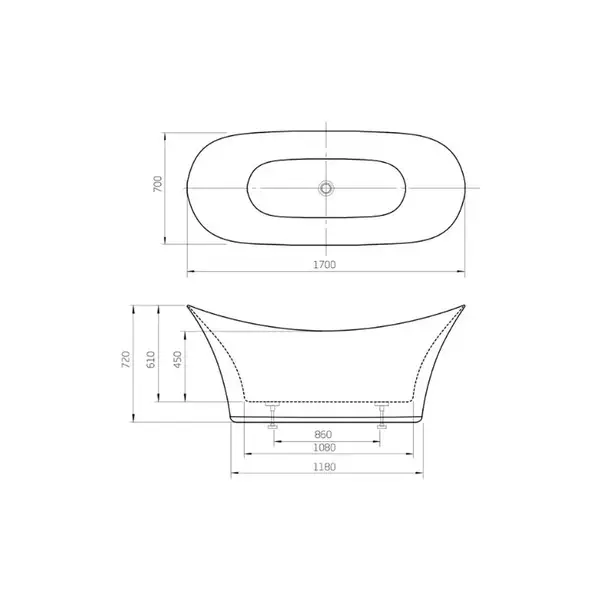 Ванна овальна Harmony 170x70, Roca (A24T443000)