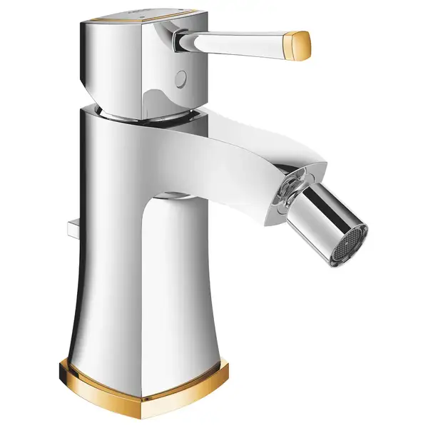 Смеситель для биде Grohe Grandera (цвет - хром/золото), с донным клапаном (23315IG0) фото 1 Aquada.com.ua