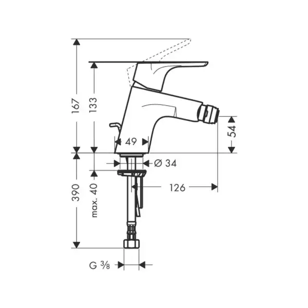 Змішувач для біде Hansgrohe Focus E, хром (31928000)