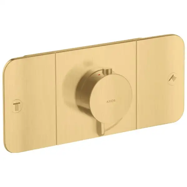 Термостат для душа Axor One, 2 споживача, зовнішня частина, Brushed Gold Optic (45712250) (45792250)
