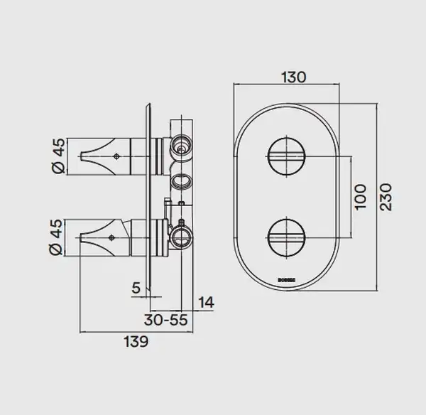 Змішувач для душа Bossini APICE на 2-5 виходу, хром (Z00501000030005)