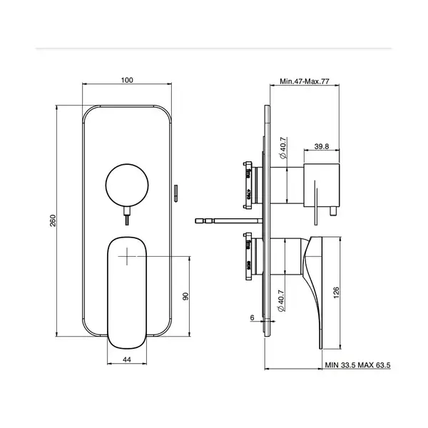 Fima Carlo F3729X6CR Накладка Quad , на два-три виходи , хром  Fima ІТАЛІЯ