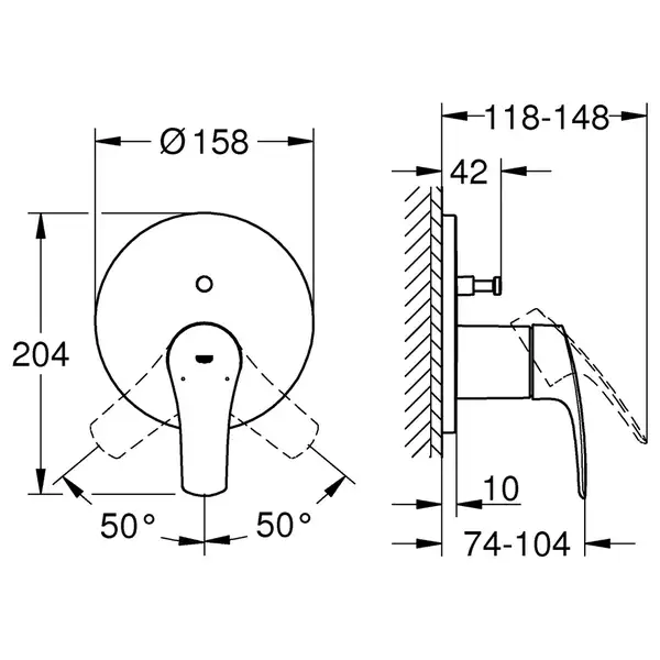 Grohe Eurosmart New Змішувач прихованого монтажу, хром (24043003)