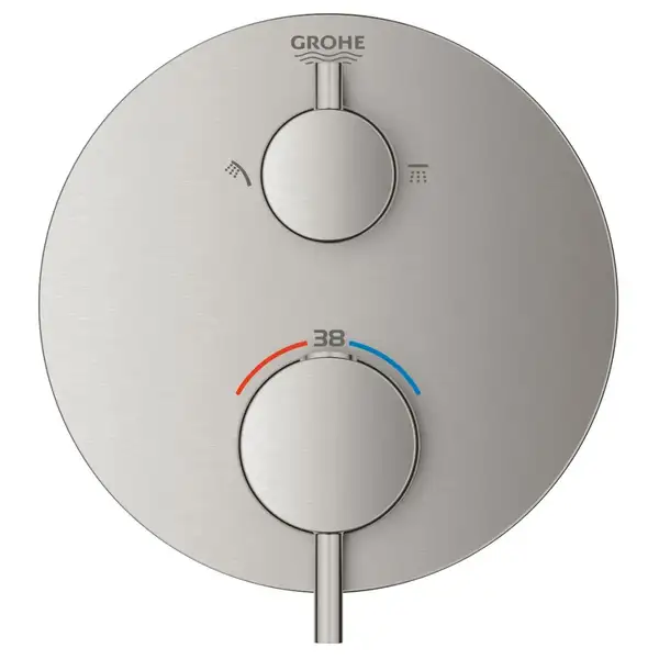 Зовнішня частина термостатичного змішувача Grohe Atrio для душа з перемикачем на 2 положення, суперсталь (24135DC3)