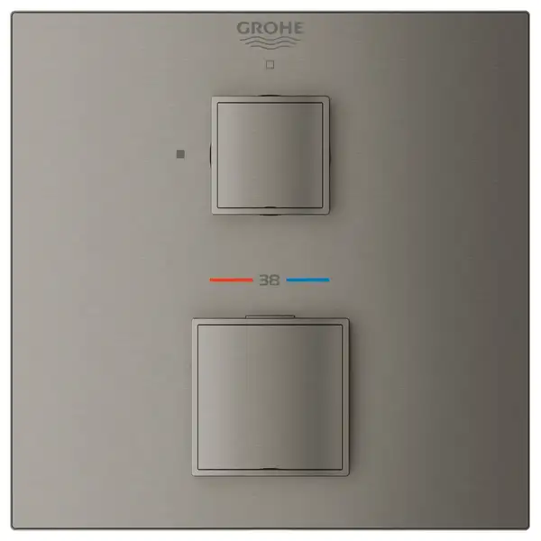 Термостат для душа с переключатилем на 1 положение Grohe Grohtherm Cube (цвет - тёмный графит, матовый) (24153AL0) фото 2 Aquada.com.ua Термостат для душа с переключатилем на 1 положение Grohe Grohtherm Cube (цвет - тёмный графит, матовый) (24153AL0) фото 2 Aquada.com.ua