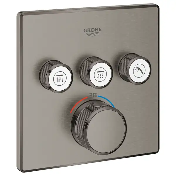 Термостат для душа на 3 выхода Grohe Grohtherm SmartControl (цвет - тёмный графит, матовый) (29126AL0) фото 1 Aquada.com.ua Термостат для душа на 3 выхода Grohe Grohtherm SmartControl (цвет - тёмный графит, матовый) (29126AL0) фото 1 Aquada.com.ua