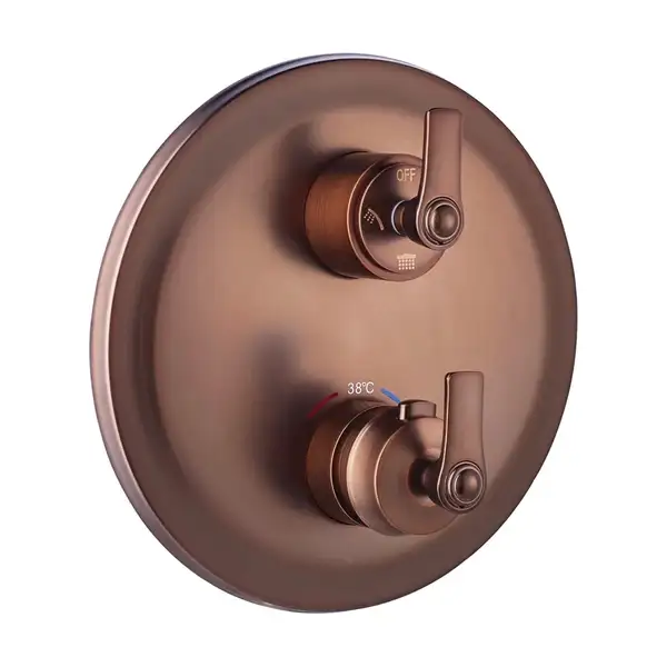 смеситель для душа и ванна скрытого монтажа Omnires Armance antique copper, с термостатом (AM5238/6ORB)