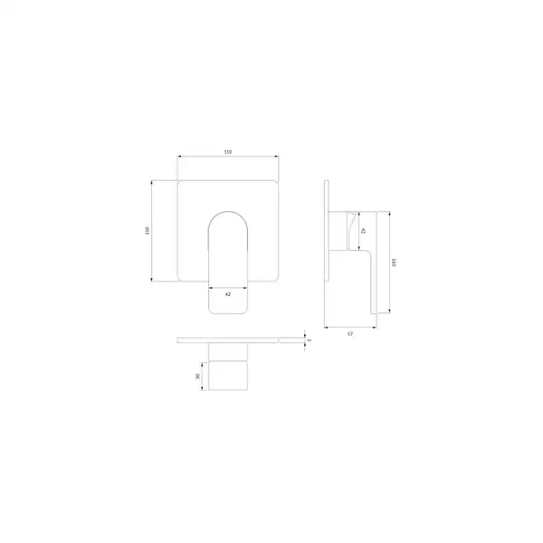 змішувач для душу Omnires Baretti прихованого монтажу, black mat (BA7845BL) (BA7840BL)