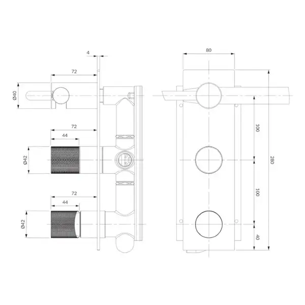 Omnires Contour Змішувач прихований, антрацит (CT8035/1AT)
