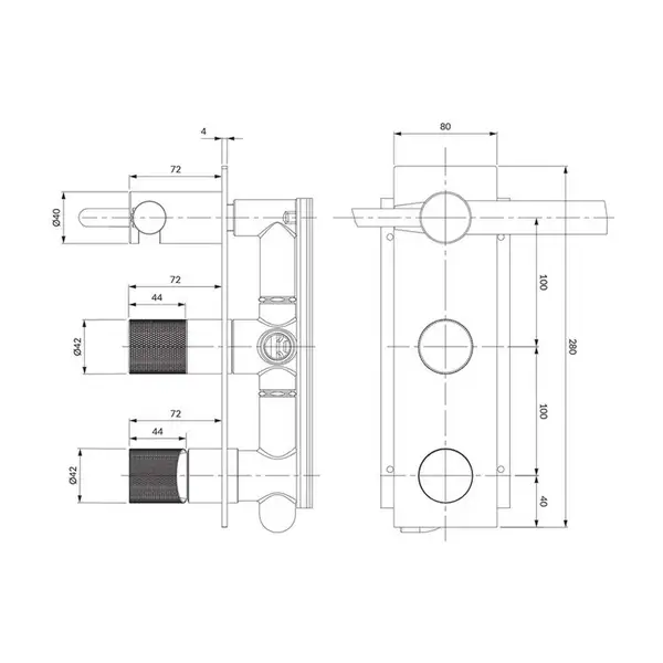 Omnires Contour Змішувач для ванни та душу, хром (CT8035/1CR)