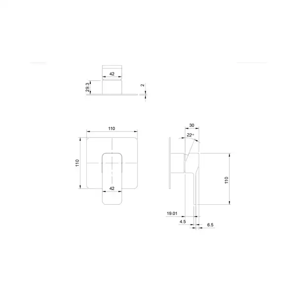 змішувач для душу Omnires Slide прихованого монтажу graphite (SL7745GR)