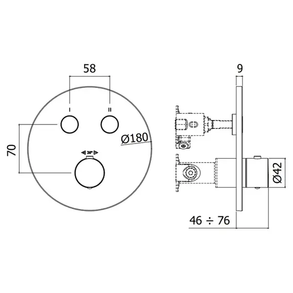 Paffoni Compact Box Термостат для душу, чорний матовий (CPT018NO)