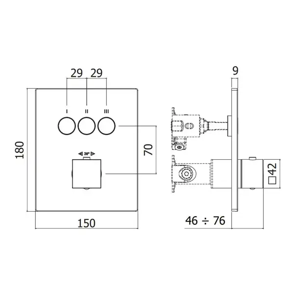 Paffoni Compact Box Термостат для душу, чорний матовий (CPT519NO)