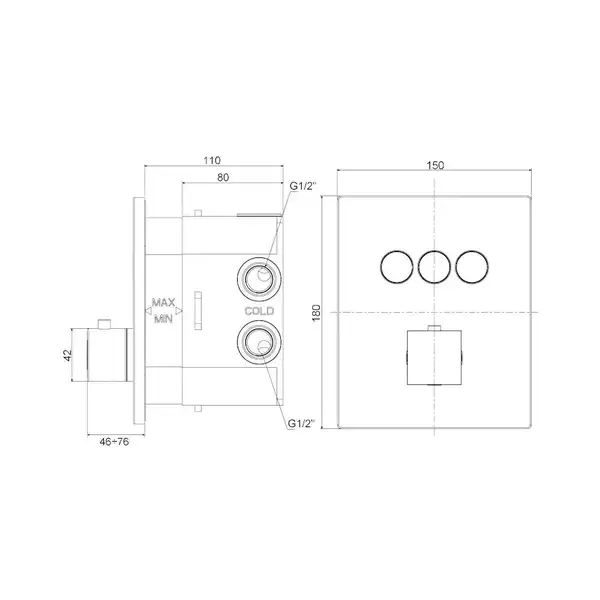 Paffoni Compact Box Термостат для душу, чорний матовий (CPT519NO)