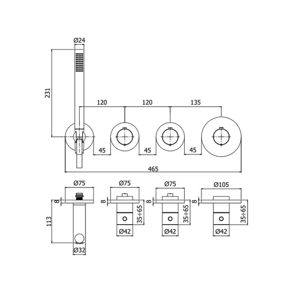 Paffoni Modular Box Термостат для душу/ванни, чорний матовий (MDE000NO) Paffoni Modular Box Термостат для душу/ванни, чорний матовий (MDE000NO)