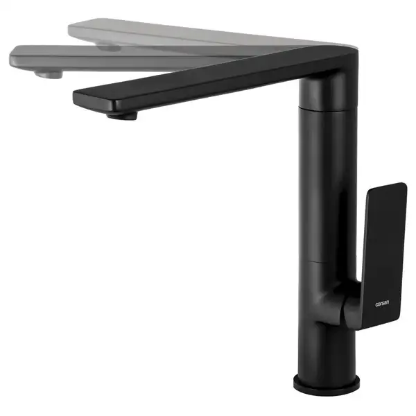 Смеситель для кухни Corsan TRINO BLACK MATT черный з подвижным носиком (CMB7121BL) Смеситель для кухни Corsan TRINO BLACK MATT черный з подвижным носиком (CMB7121BL)