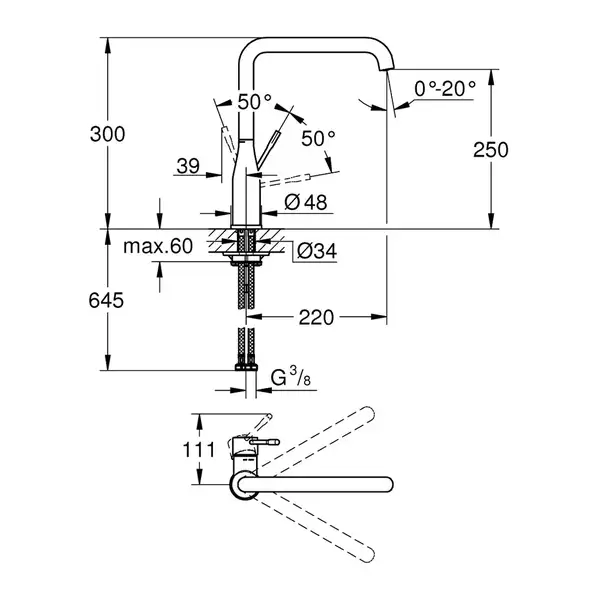 Змішувач для кухні Grohe Essence DN 15 (колір - темний графіт) 30269A00 Змішувач для кухні Grohe Essence DN 15 (колір - темний графіт) 30269A00