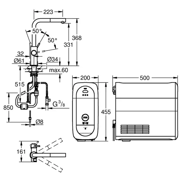Система фільтрів для питної води зі змішувачем Grohe Blue Home Connected (31539000) Система фільтрів для питної води зі змішувачем Grohe Blue Home Connected (31539000)