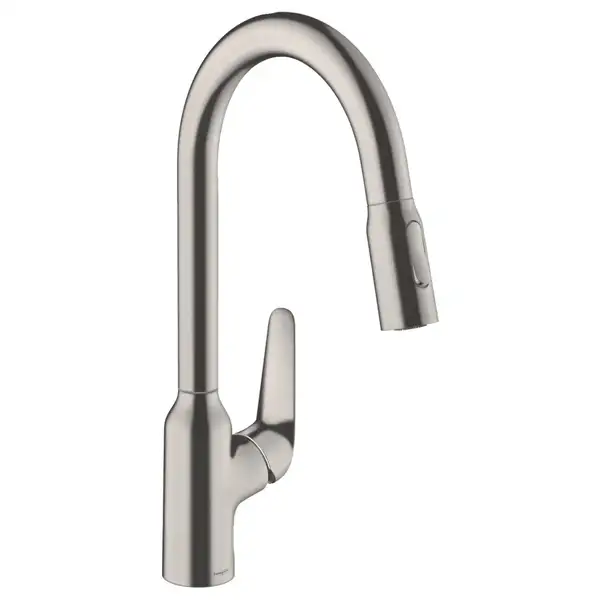 Кухонный смеситель 220, с вытяжным душем, 2jet Hansgrohe Focus M42 (цвет - сталь) 71800800