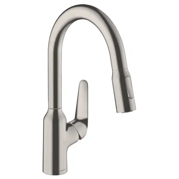 Кухонный смеситель 180, с вытяжным душем, 2jet sBox Hansgrohe Focus M42 (цвет - сталь) 71821800