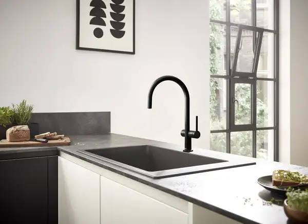 Кухонный смеситель 220, с запорным вентилем, 1jet Hansgrohe Talis M54 (цвет - чёрный матовый) 72805670