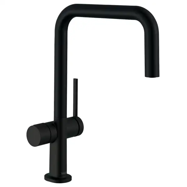 Кухонный смеситель U 220, с запорным вентилем, 1jet Hansgrohe Talis M54 (цвет - чёрный матовый) 72807670