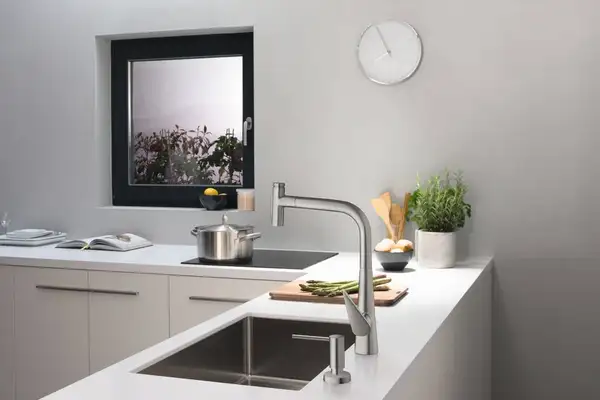 Смеситель для кухни 300 Hansgrohe Talis Select M51, 2jet, sBox (цвет - сталь) 73867800