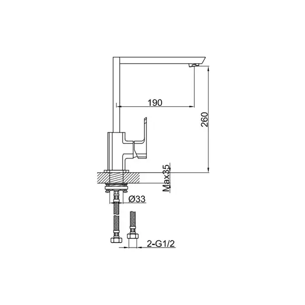 Смеситель для кухни KOHLMAN FOXAL CHROME (QB140F)