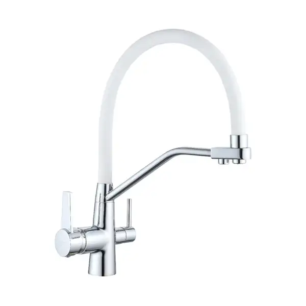 Смеситель для кухни MEXEN DUO WHITE\CHROME на две воды (MEX-671701-02)