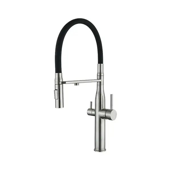 Кухонний змішувач на дві води Mixxus VTM-021 Refl.Black з нерж.сталі SUS304 (MI6087)