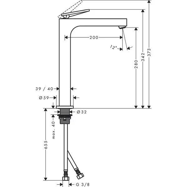Axor Citterio 280 Lever rhombic cut Змішувач, хром (39151000)