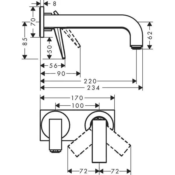 Axor Citterio 220 Змішувач для умивальника, хром (39171000)