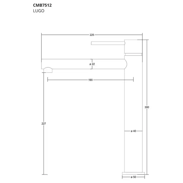 Смеситель для раковины (умывальника) Corsan LUGO CHROME хром высокий (CMB7512CH)